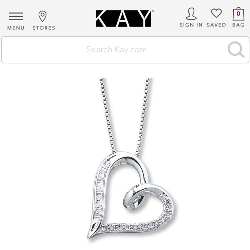 Kay diamond heart necklace
